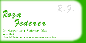 roza federer business card