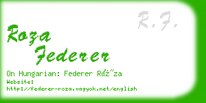 roza federer business card